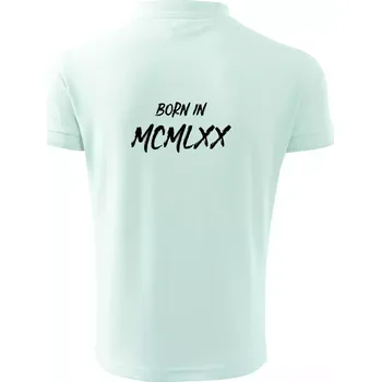 Pánská košile Born in - Římské číslo 1970 - Polokošile pánská Pique Polo 203 - 4XL ( Frost )