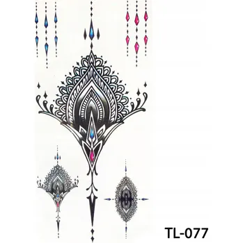 Odstranitelné tetování Dočasné tetování TATTOO 3D 19x9 cm DÁMSKÝ ORNAMENTÁLNÍ ČERNÝ