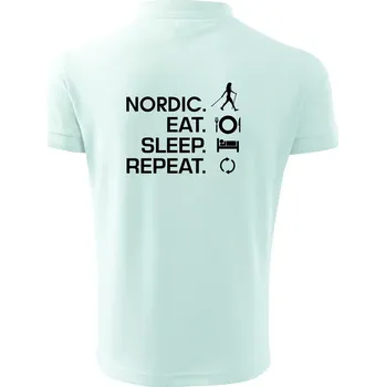 Pánská košile Nordic walking eat sleep - Polokošile pánská Pique Polo 203 - 4XL ( Frost )