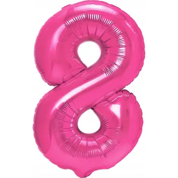 Balónek Fóliový balónek ČÍSLICE 8 Růžový Velký 100 cm na Helium Narozeniny