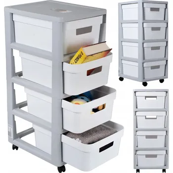 Komoda Koupelnový regál Curver, odstíny šedé, 36 x 30 x 69 cm