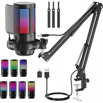 Mikrofon STUDIOVÝ MIKROFON JACK KONDENZÁTOROVÝ HERNÍ NASTAVITELNÉ RAMENO FILTR