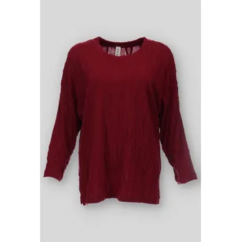 Dámská halenka Halenka kulatý výstřih MY STYLE 10 barva: červená-bordó