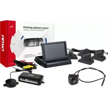 Parkovací asistent AMIO Parkovací asistent TFT02 4,3" s kamerou HD-310-LED 4-senzorové černé Truck