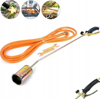 Stavební hořák RUČNÍ PLYNOVÝ HOŘÁK KRYTINÁŘSKÝ PRO OPALOVÁNÍ LEPENKY STŘECHY 86cm 5m TRYSKA SADA