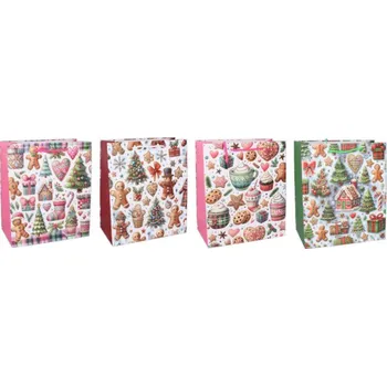 Dárková taška Taška papírová 31x42x12cm perníček mix 961287