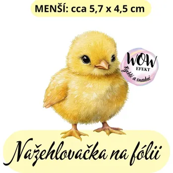 Nažehlovačky na fólii Nažehlovačka na fólii, KUŘÁTKO, 1 kus Zvolte VELIKOST motivu ZDE:: Menší