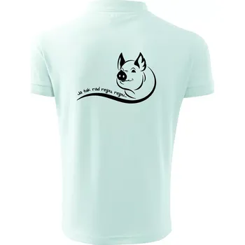 Pánská košile Prasátko - Já tak rád rejpu, rejpu - Polokošile pánská Pique Polo 203 - 5XL ( Frost )