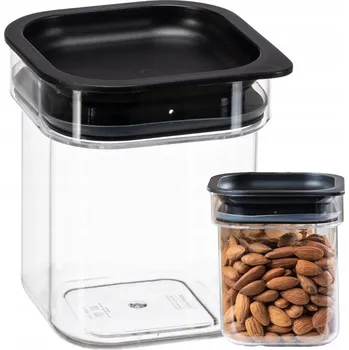 Dóza na potraviny NÁDOBA NA POTRAVINY SYPKÉ VLOČKY SUCHÉ HERMETICKÉ SKLADOVÁNÍ 0,6 L