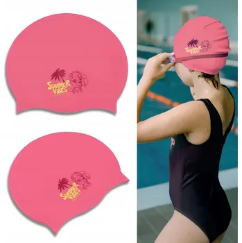 Plavecká čepice Plavecká čepice pro děti Silikonová Tlapková patrola růžová