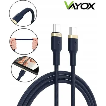 Datový kabel Kabel Vayox USB-C - USB-C 1 m modrý
