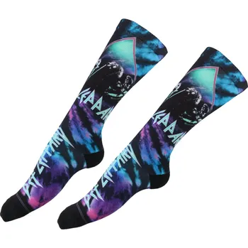 Pánské ponožky ponožky DEF LEPPARD - HYSTERIA TIE DYE - BLACK - PERRI´S SOCKS - 40-46