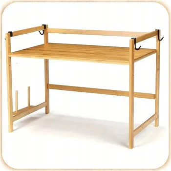 regál POLICE NA MIKROVLNNOU TROUBU, Kuchyňský Stojan Bambusový Dřevěný Regál na Koření