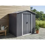 Zahradní kůlna grafitově šedá pozinkovaná ocel vodotěsná odolná proti UV úložný prostor pro nářadí a vybavení 194 x 118 cm Beliani