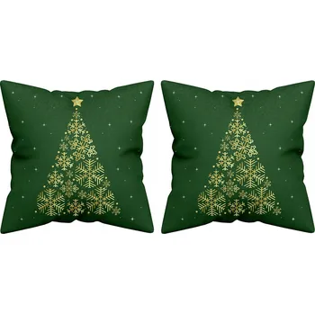 Povlečení 2x POVLEČENÍ NA POLŠTÁŘ 40x40 VÁNOČNÍ POVLEČENÍ DEKORATIVNÍ SVÁTEČNÍ POVLAČEK