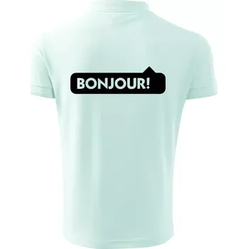 Pánská košile Nápis Bonjour - Polokošile pánská Pique Polo 203 - S ( Frost )