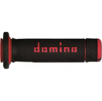 Chránič řídítek pro čtyřkolku DOMINO MANŽETY (GRIPY) ATV/QUAD DVOUKOMPONENTNÍ, ČERNÁ/ČERVENÁ