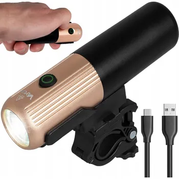 Cyklosvítilna PŘEDNÍ SVĚTLO NA KOLO LED USB-C KOLESOVÉ OSVĚTLENÍ PROFI KOVOVÉ IPX6 VAYOX