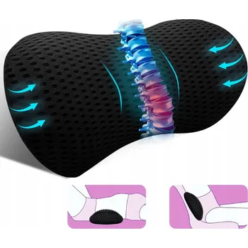 Polštář ORTOPEDICKÝ POLŠTÁŘ BEDERNÍ PRO SPANÍ DO AUTA KANCELÁŘE NA ŽIDLI PAMĚŤOVÝ