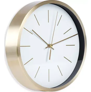 Hodiny Nástěnné hodiny bílé a zlaté 25 cm