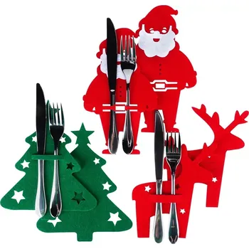 Příbor Vánoční filcové pouzdro na příbory, sada 6 ks