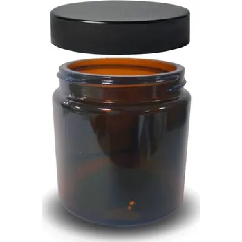 Sklenice 120 ml + černé víčko skleněná zavařovací sklenice hnědá 58/R3 UV ochrana