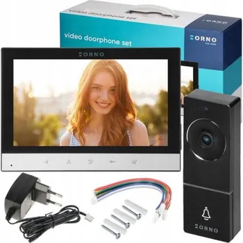 Orno Sada videotelefonu pro rodinný dům, drátový, dotykový panel, černý