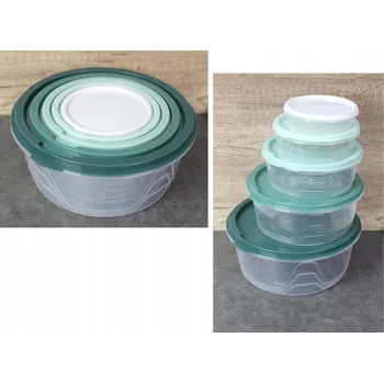 Dóza na potraviny Kulaté plastové dózy s víkem pro skladování, sada dóz