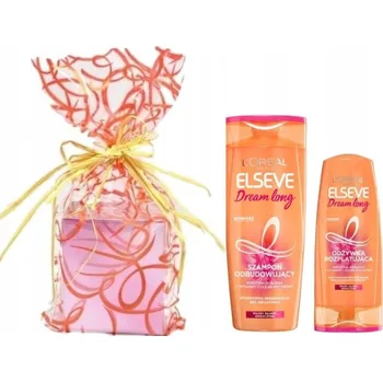 Šampon Sada L'Oreal Paris Elseve Dream Long: šampon pro obnovu dlouhých a poškozených vlasů s keratinem a ricinovým olejem, rozčesávací kondicionér