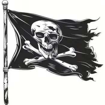 Samolepicí dekorace na vozidlo Samolepka Auto | PIRÁT PIRÁTSKÁ VLAJKA Lebka VLAJKA Lebka