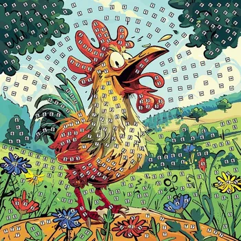 Obraz Sada pěnových samolepek, třpytivá mozaika Kohout 3D 642417