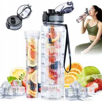 BUTELKA MOTYWACYJNA NA WODĘ LAHEV NA PITÍ S ODMĚRKOU FITNESS 1 L