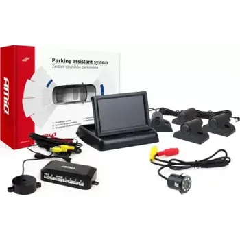 Parkovací asistent AMIO Parkovací asistent TFT02 4,3" s kamerou HD-308-LED 4senzorové černé Truck