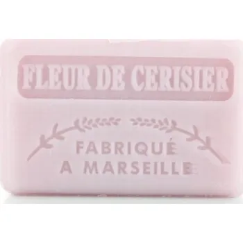 Mýdlo MARSEILSKÉ MÝDLO S BAMBUCKÝM MÁSLEM VIŠŇOVÝ KVĚT PODMANIVÁ VŮNĚ, 125 G