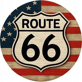 Samolepicí dekorace na vozidlo NÁLEPKA na auto | ROUTE 66 SILNICE USA Spojené Státy OKRUHLÁ