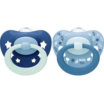 dudlíky Nuk silikon šidítko 2 ks Signature Blue