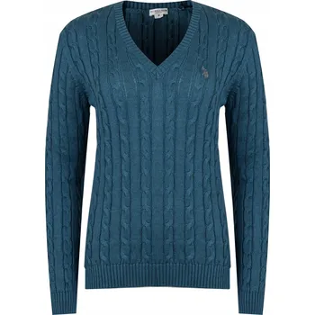 Dámský svetr U.S. POLO ASSN. - DÁMSKÝ SVETR CAB 373 64811 52320 287 copánkový vzor