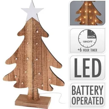 Obraz Dřevěný vánoční stromeček svítící dekorativní ozdobný