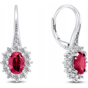 Náušnice Brilio Silver Luxusní stříbrné náušnice s červenými zirkony EA309WR