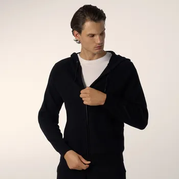 Pánský svetr Reserved - Svetr s kapucí - černý - 460GQ-99X - 460GQ-99X-M