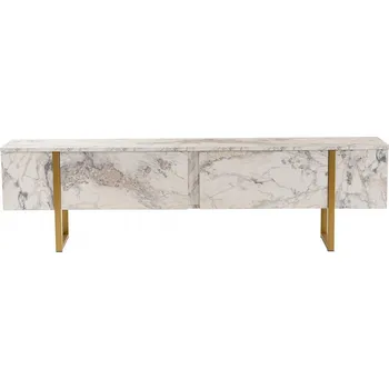 Televizní stolek Serenity TV stolek na nožičkách, mramor freesia / zlatá