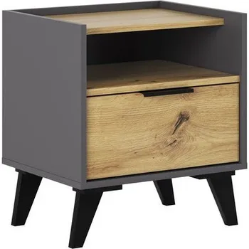 Noční stolek SKOURA noční stolek, dub artisan/grafit