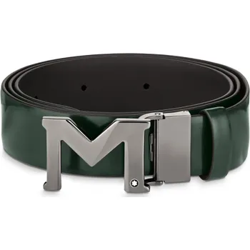 Opasek MONTBLANC - M buckle green 35 mm - Pánský opasek