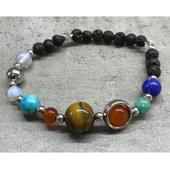 Náramek Boho náramek s lávovými kameny - Sluneční soustava 11