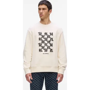 Pánská mikina MIKINA KARL LAGERFELD MONOGRAM BOX SWEATSHIRT CANNOLI CREAM