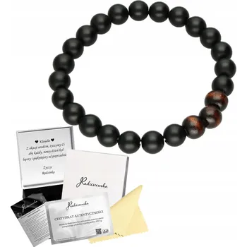 Náramek Pánský Náramek z přírodních kamenů Onyx Dřevo Den chlapců Dárek