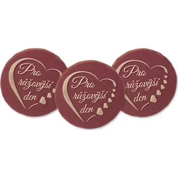 Čokoláda Čokoládovna Troubelice Čokoládové kolečko Pro růžovější den, růžová 5g