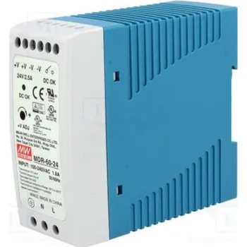 spínaný zdroj MEANWELL - MDR-60-24 - Průmyslový napájecí zdroj 24V 60W na DIN lištu