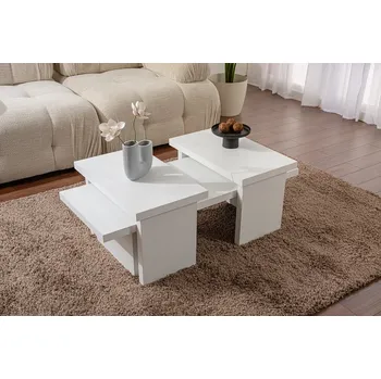 Konferenční stolek Sanctuary set konferenčních stolků, bílé dřevo