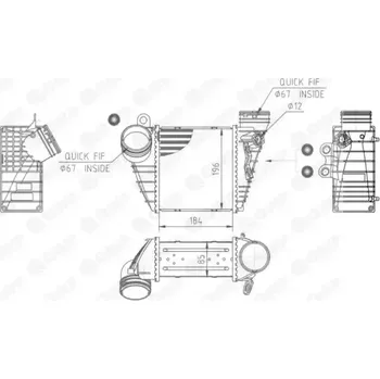 Chladič motoru QWP Chladič vzduchu intercooler QWP WIC122